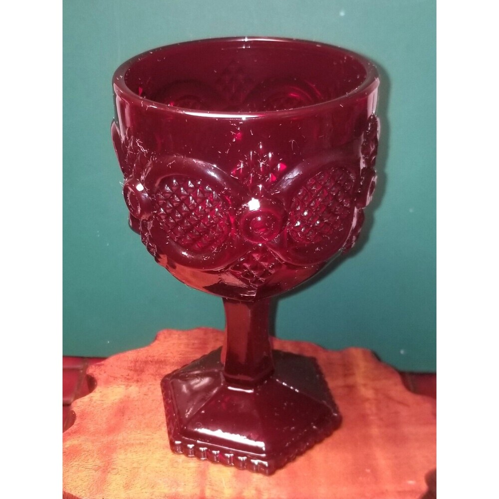Avon 1876 Cape Cod Ruby Red Collection Goblet / Altar Chalice 120z